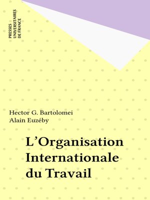 cover image of L'Organisation Internationale du Travail